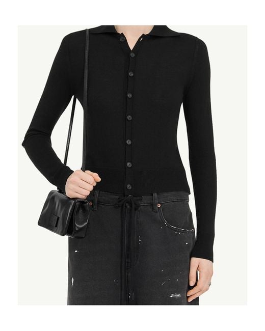 MM6 by Maison Margiela Black Knitted Buttoned Cardigan