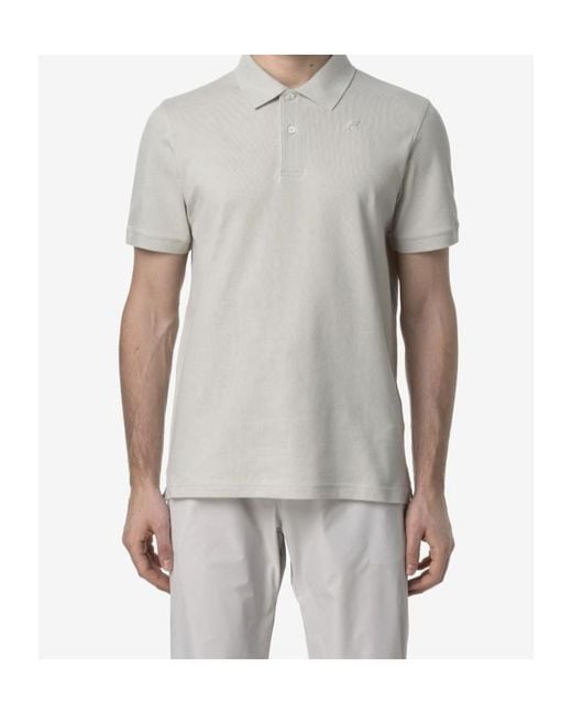 K-Way White Amedee Pique Slim for men