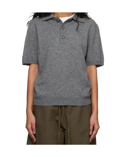 Entire studios Gray Short-Sleeved Polo Sweater for men