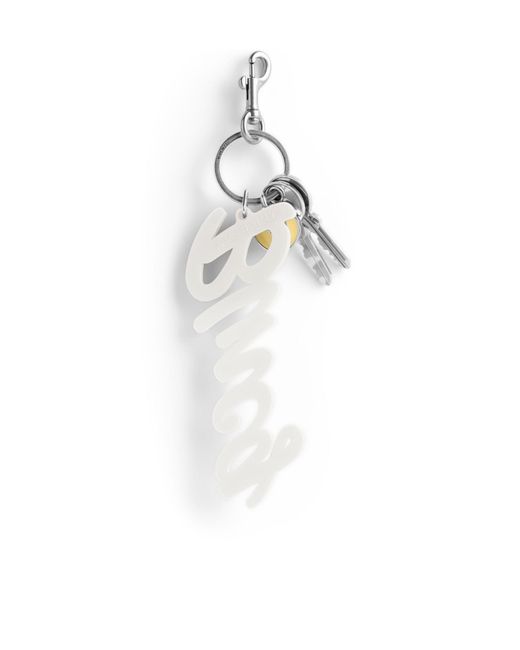 Balenciaga White Bb Charm Keychain