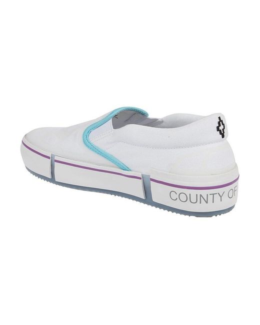 Marcelo Burlon White County Of Milan Logo Printed Slip-On Sneakers for men