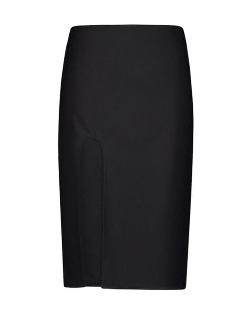 Stella McCartney Black Mid-Rise Twill Skirt