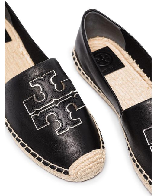 Tory Burch Brown Ines Flat Leather Espadrilles