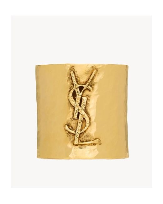 Saint Laurent Metallic Cassandre Open Cuff