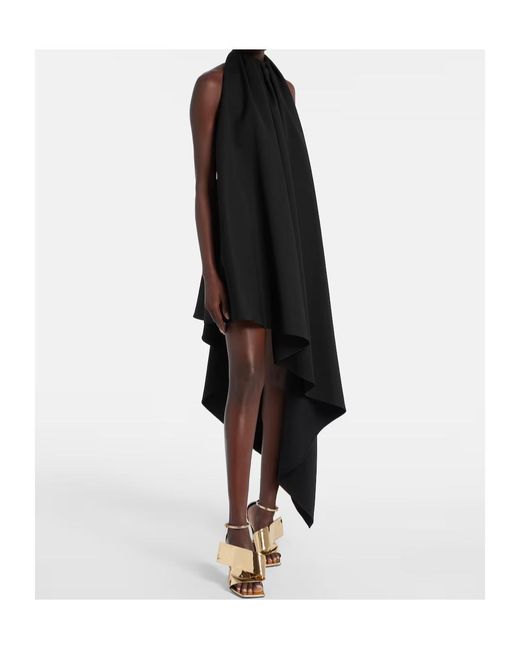 Givenchy Black Asymmetrical Draped Cocktail Dress