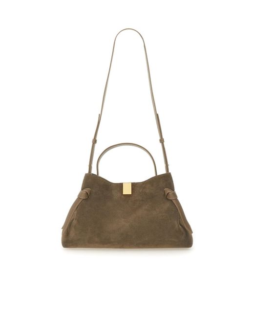 Yuzefi Brown Gyoza Suede Tote Bag