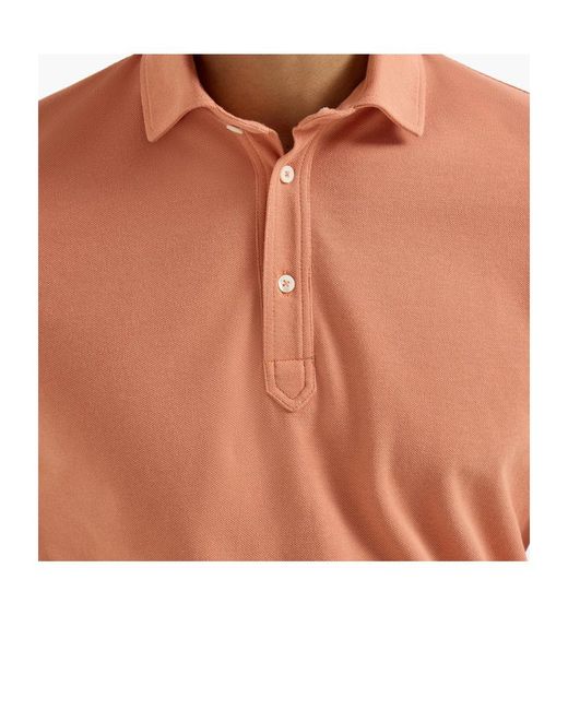 Brunello Cucinelli Orange Button-Fastening Short-Sleeve Polo Shirt for men