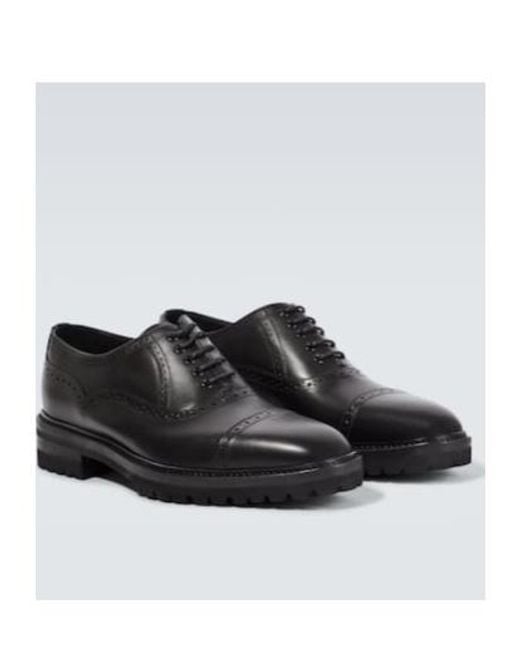 Manolo Blahnik Black Norton Leather Oxford Shoes for men