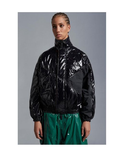 Moncler Black X Alicia Keys Logo Patch Padded Jacket for men