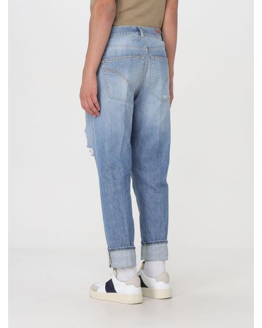 Dondup Blue Denim Trousers With Belt Loops for men