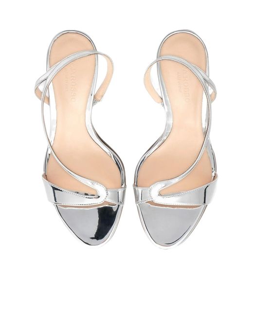 Scarosso White Paula Almond-Toe Strappy Sandals