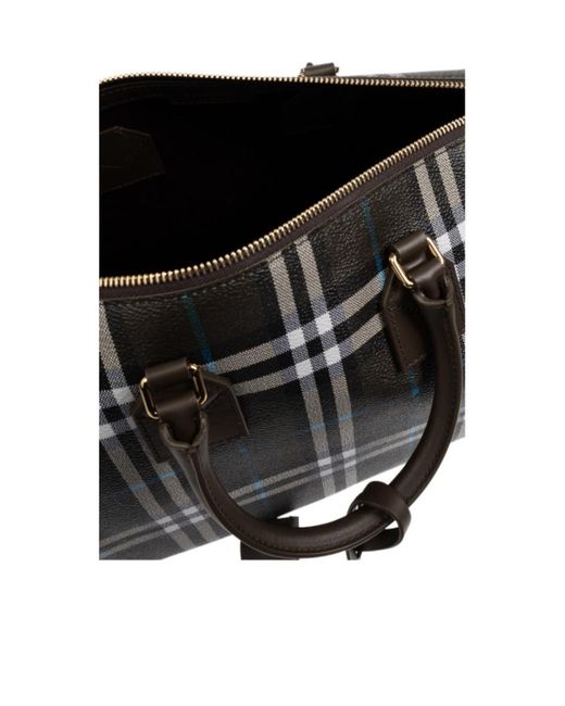 Burberry Black Bowling Checked Medium Handbag