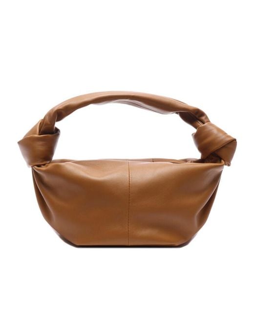 Bottega Veneta Brown Mini Double Knot Zipper Handbag