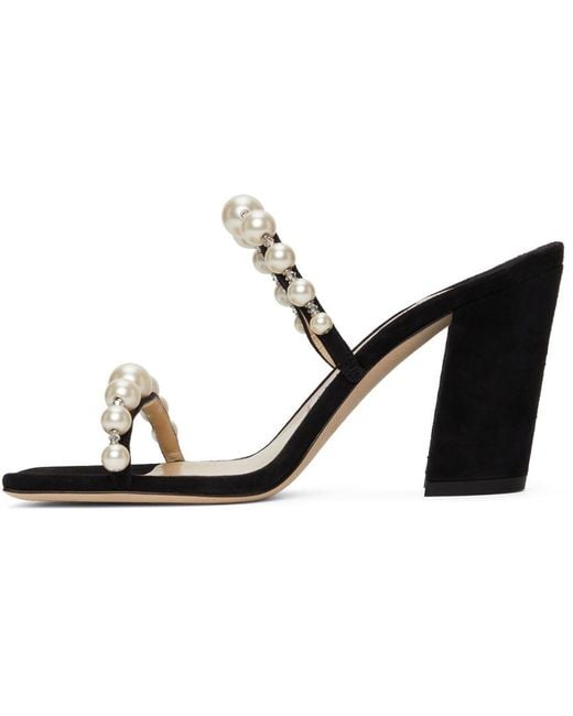Jimmy Choo Black Amara 85Mm Embellished Sandals