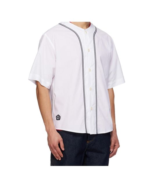 KENZO White 'Boke Flower 2.0' Baseball Short Sleeve Shirt for men