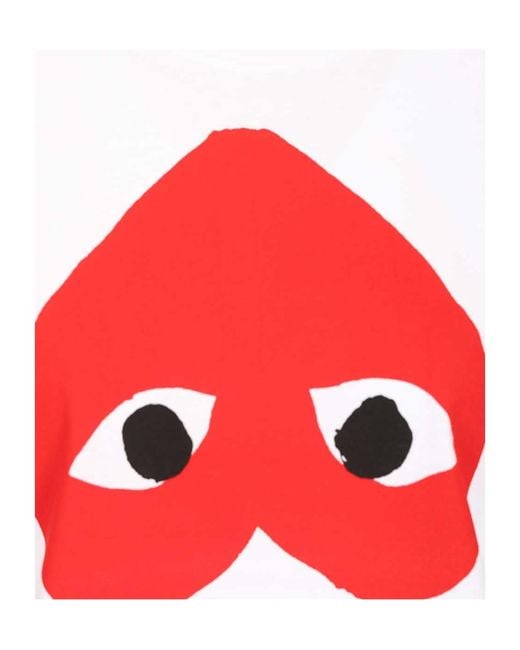 COMME DES GARÇONS PLAY White Comme Des Garçons Play Reverse Heart Print T-Shirt for men