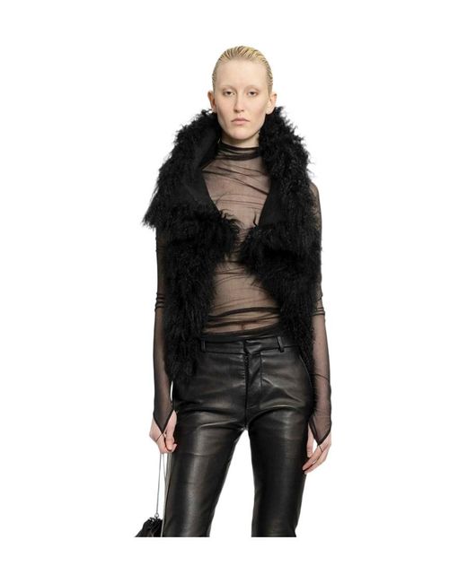Ann Demeulemeester Black Bereta Shearling Waistcoat