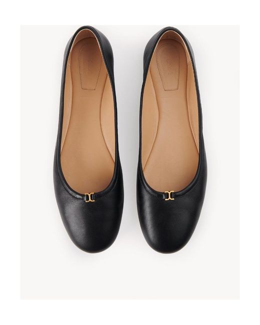 Chloé Black Chloé Marcie Round-Toe Ballet Flats