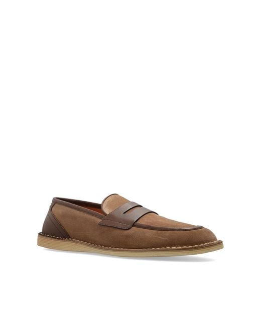 Dolce & Gabbana Brown Logo Plaque Loafers for men