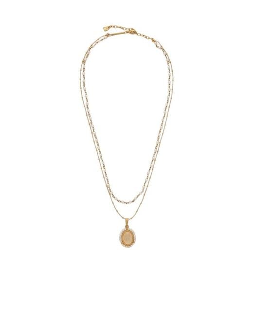 DSquared² White Pendant Bead Necklace for men