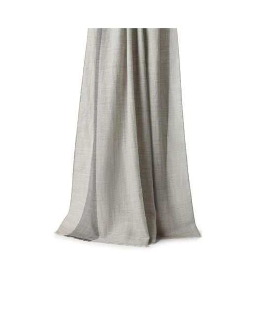 Brunello Cucinelli Gray Checked Scarf for men
