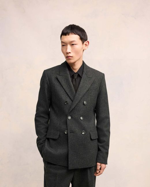 AMI Black Double Breasted Blazer for men