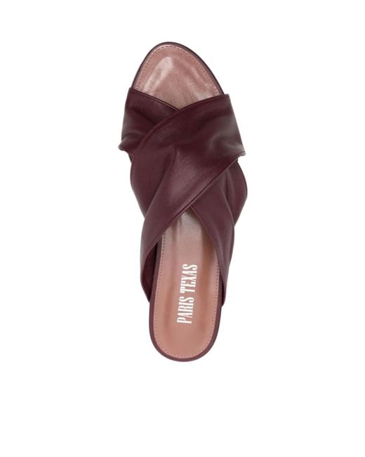 Paris Texas Brown Leather Slides