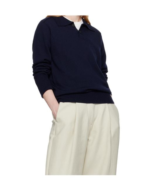 Studio Nicholson Blue Sark Knit Polo Shirt for men