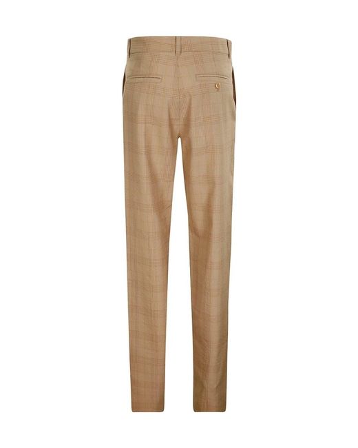 Lemaire Natural Straight-Leg Checked Pants