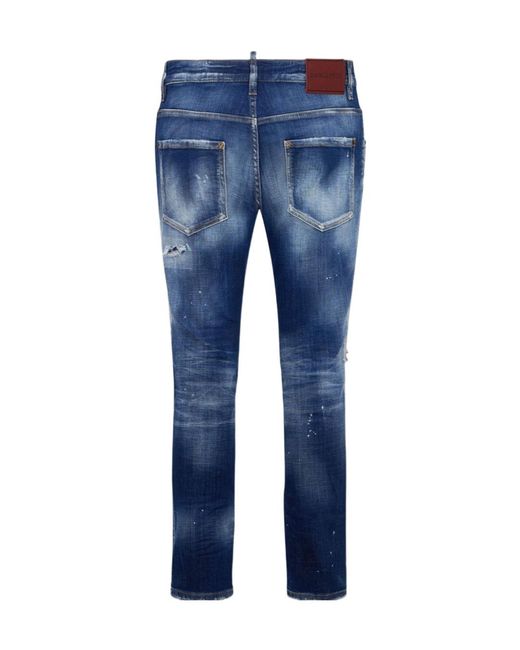 DSquared² Blue Skater Distressed Jeans for men