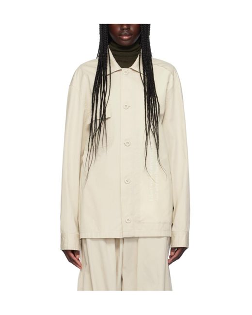 MM6 by Maison Margiela Natural Button-Up Shirt Jacket