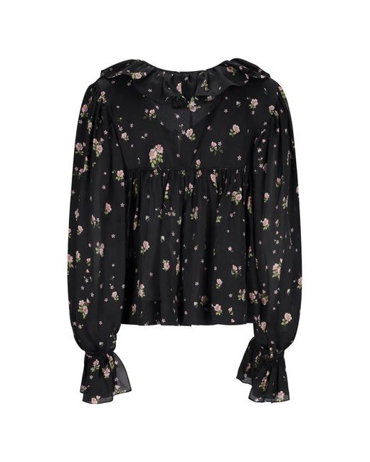 Chloé Black Maxi Top With Ruffles