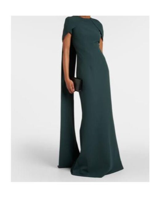 Safiyaa Green Caped Gown