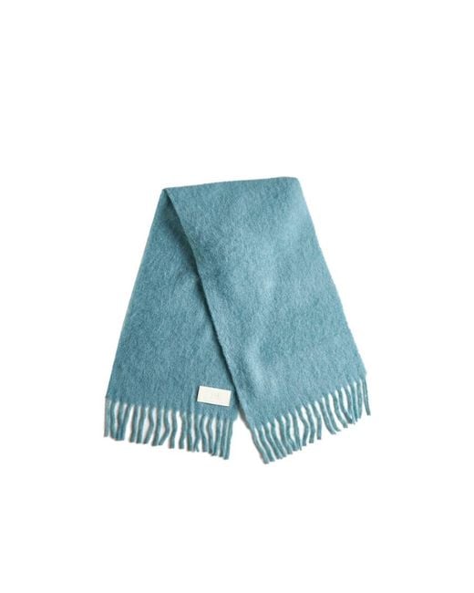 AMI Blue Fringed Scarf for men