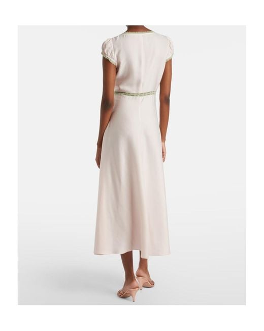 Posse Multicolor Perla Lace-Trimmed Midi Dress