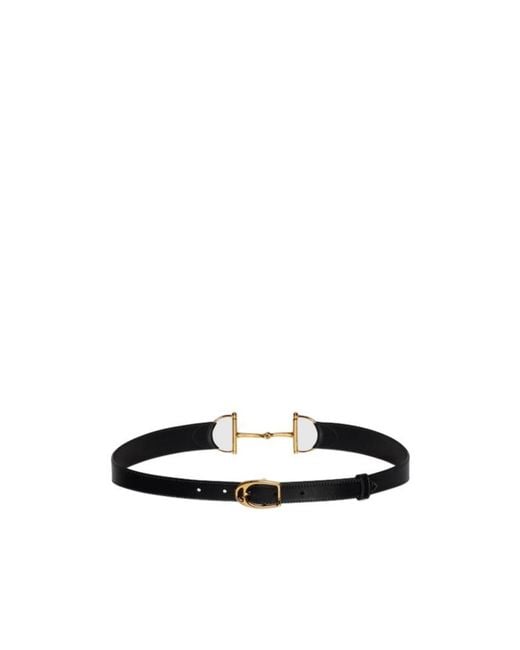 Gucci White Oversized Horsebit Belt