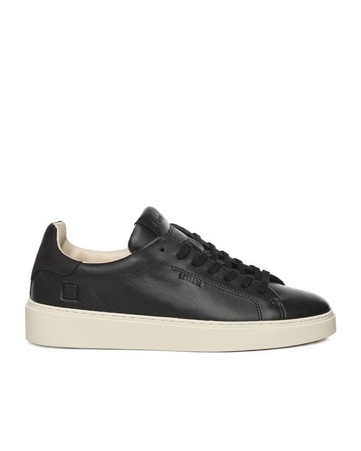 Date Black Logo Embossed Sneakers for men