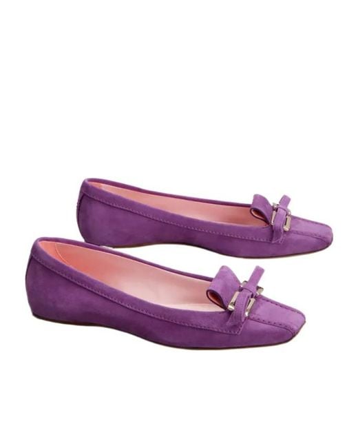 Roger Vivier Purple Virgule Ballerinas