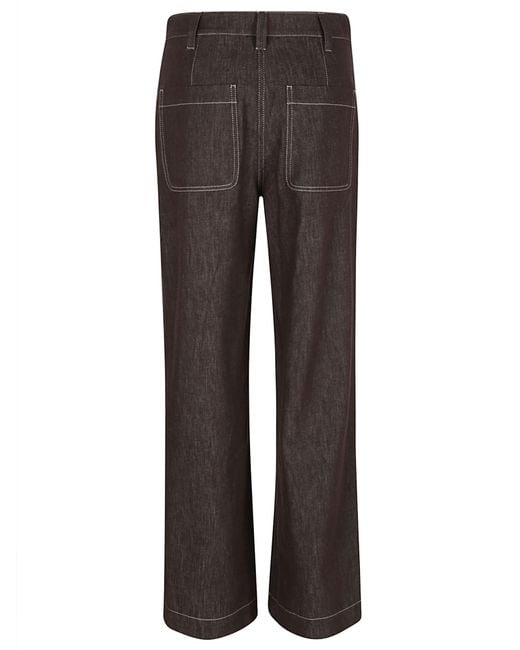 Brunello Cucinelli Gray Box-Pleat Detailed Straight-Leg Trousers