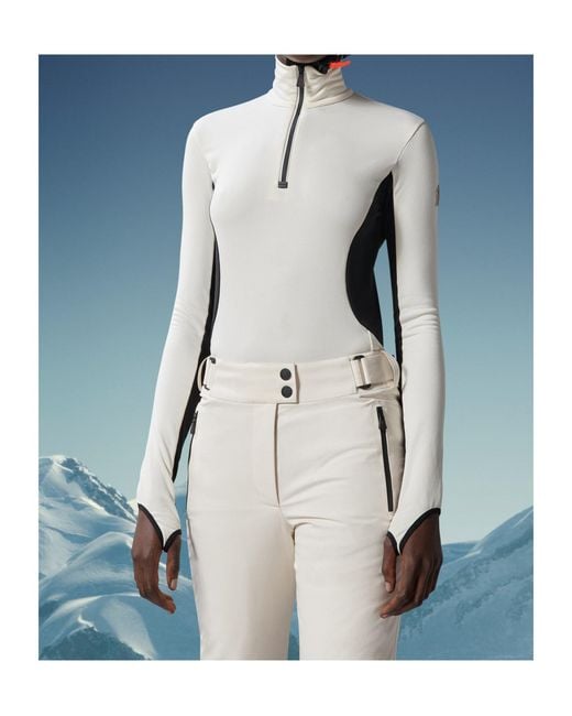 Moncler White Grenoble Half-Zip Sweater