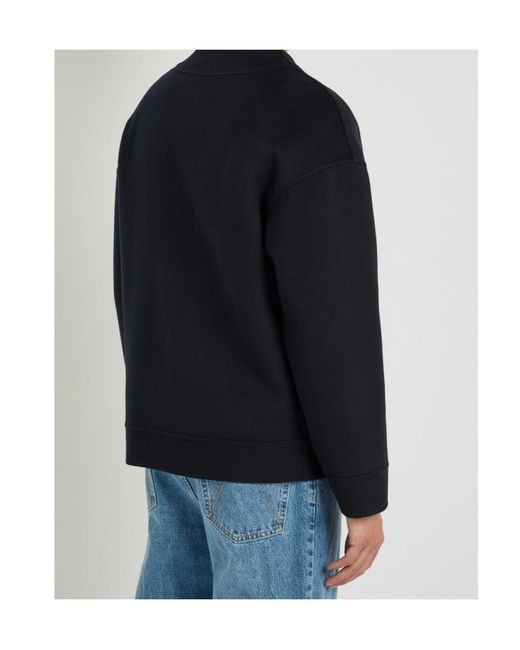 Loewe Black Embossed-Anagram Wool And Cashmere-Blend Cardigan for men