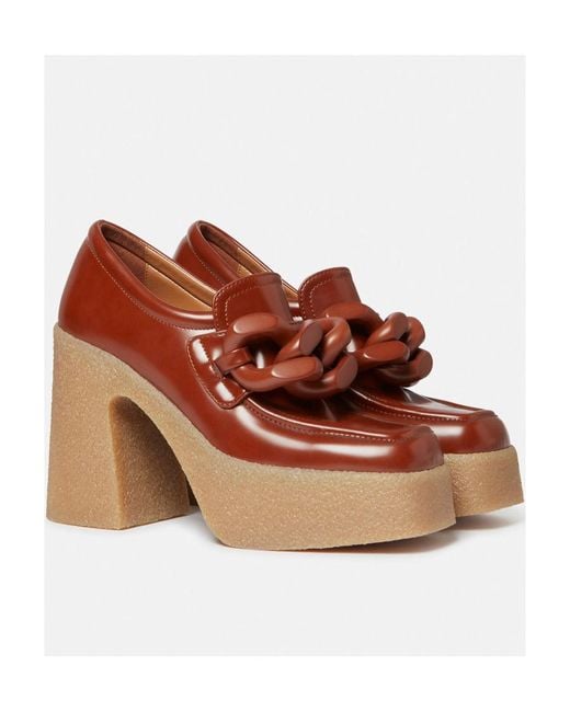 Stella McCartney Brown Skyla Chain-Linked Pumps