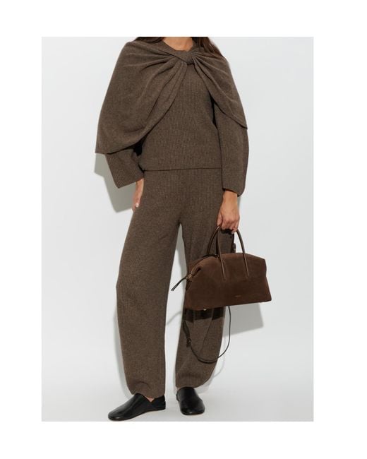 By Malene Birger Brown Elastic-Waist Casual Trousers