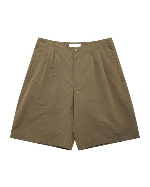 Our Legacy Green Pleated Tailored Shorts for men