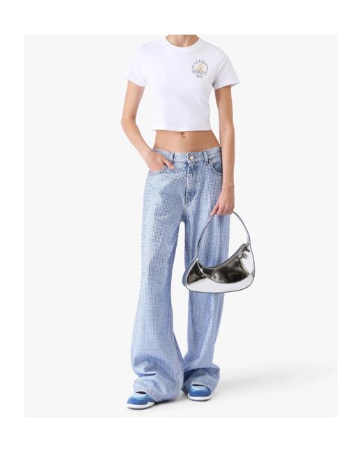 Casablanca White Casa Way Cropped T-Shirt