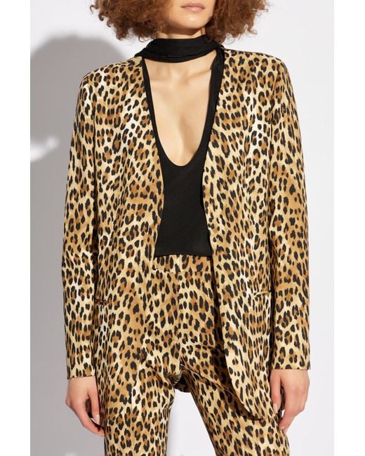 Moschino Metallic Leopard Print Blazer