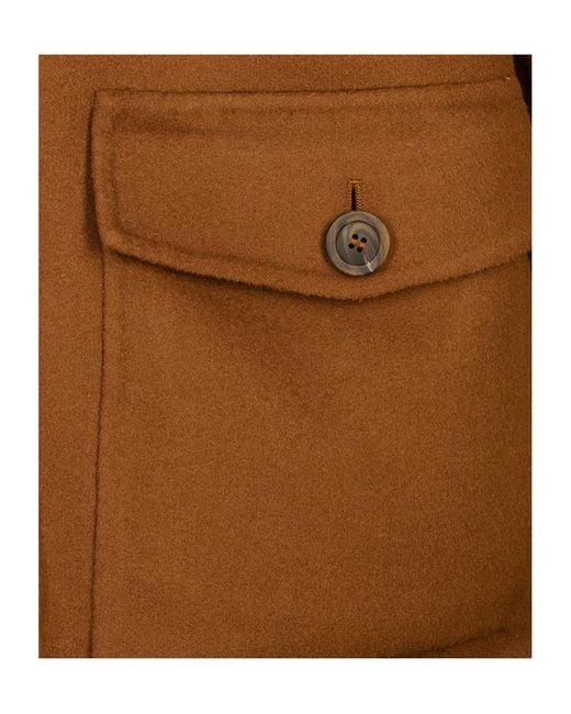 Canali Brown Stand-Up Collar Casual Jacket for men