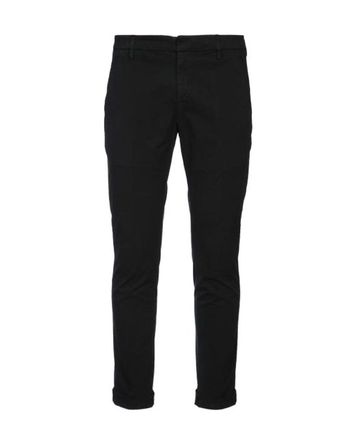 Dondup Black Slim Fit Tailored Pants for men