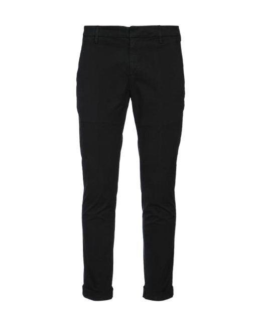 Dondup Black Tailored Slim Fit Pants for men