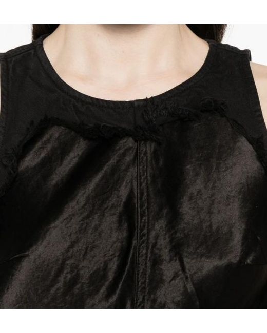 Haikure Black Frayed Panel Sleeveless Maxi Dress